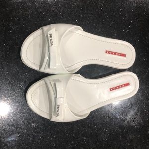 Prada sandals. White. Hardly worn like new